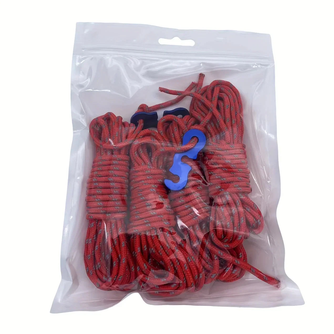 Reflective Tent Ropes (4-Pack) – Windproof Camping Lines with Buckles