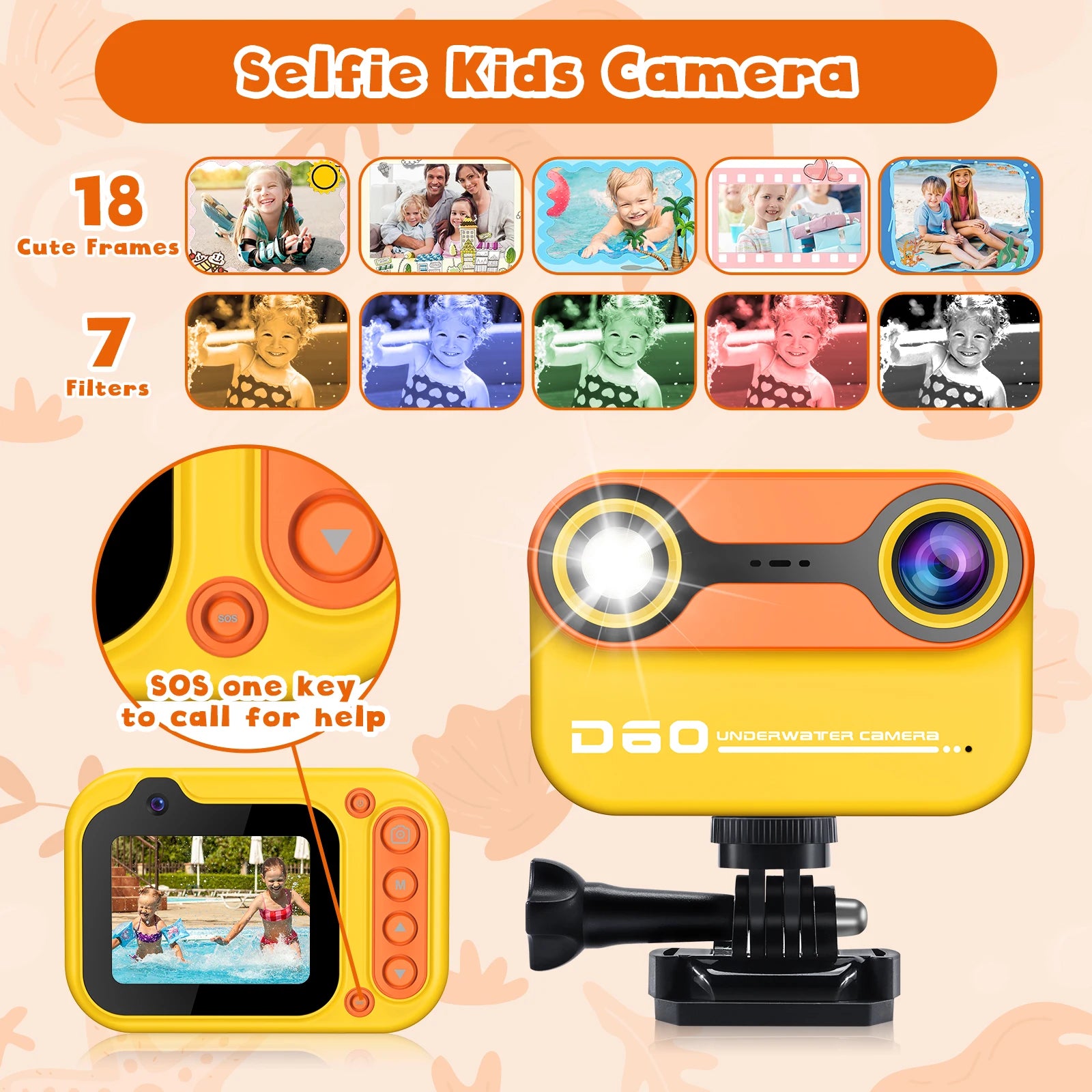 Waterproof Kids HD Camera with 32GB Card
