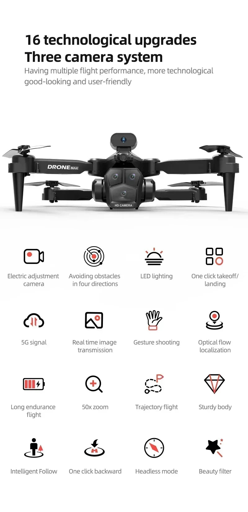 C10 Smart Dual-Camera Obstacle-Avoiding Drone