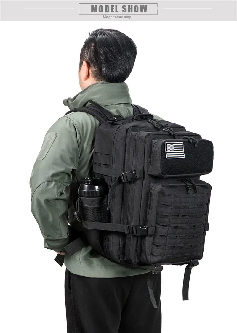 45L MOLLE Tactical Backpack with Bottle Holder