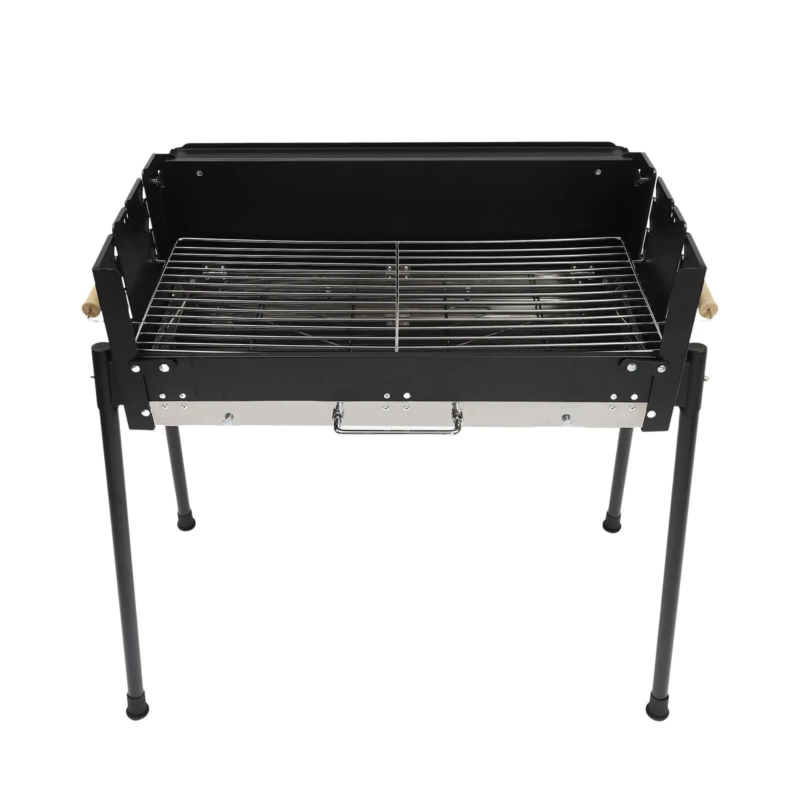 Portable Stainless Steel Folding Charcoal BBQ Grill & Tool Kit