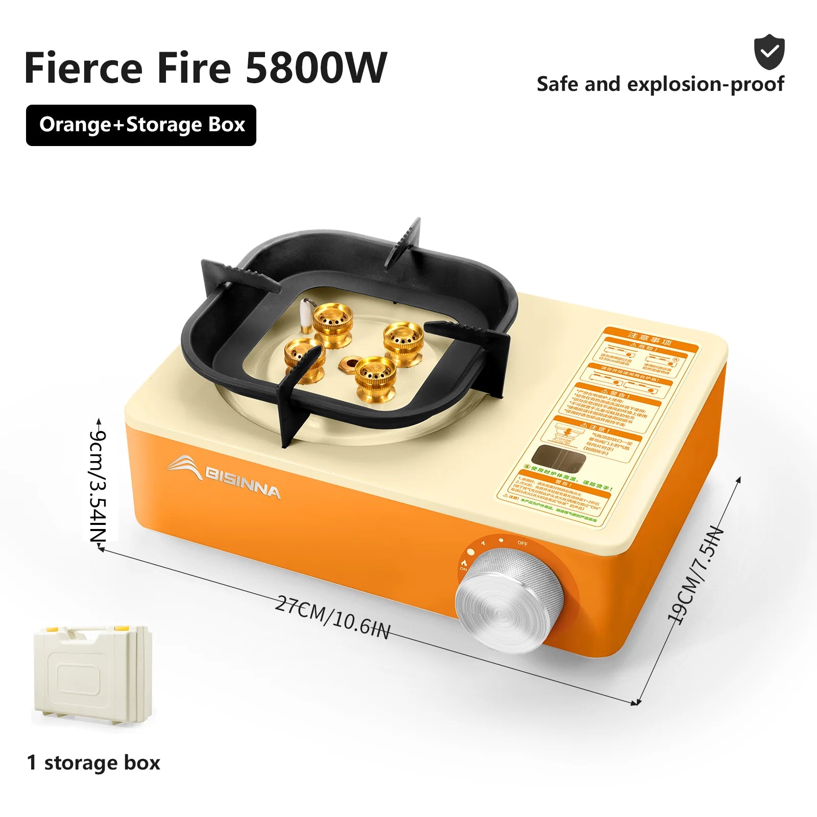 BISINNA 5800W Camping Stove – High-Power Portable Gas Burner for Outdoor Cooking