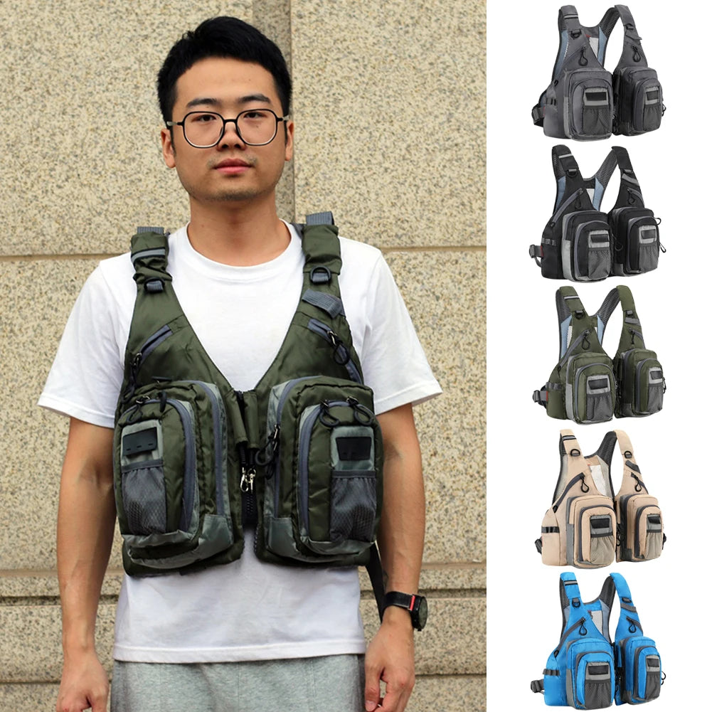 Fly Fishing Vest with 10 Pockets – Waterproof & Adjustable