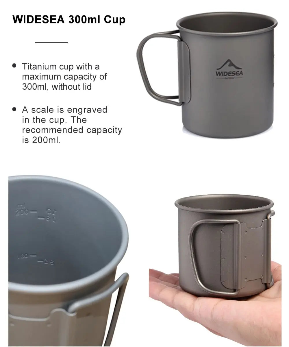 Widesea Titanium Camping Mug – Lightweight Outdoor Travel Cup for Hiking & Picnic