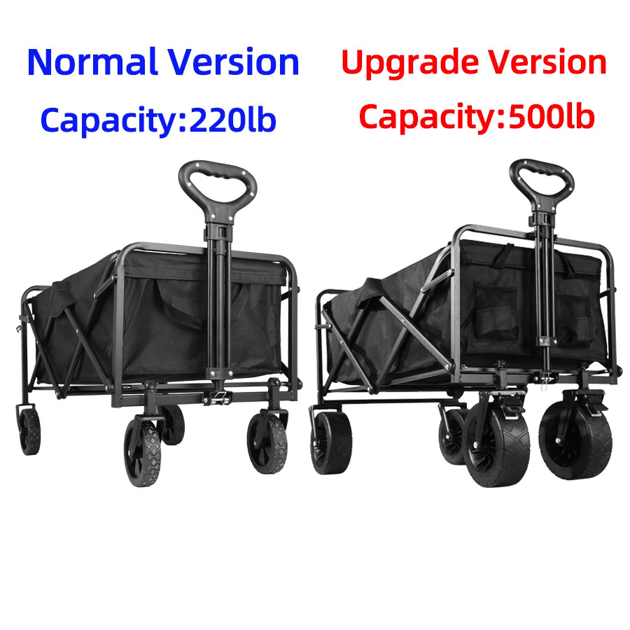 Heavy-Duty Folding Utility Wagon – Collapsible Outdoor Cart for Beach, Garden & Camping