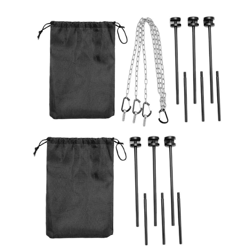 Portable Adjustable Triangular BBQ Grill Pot Rack with Chain