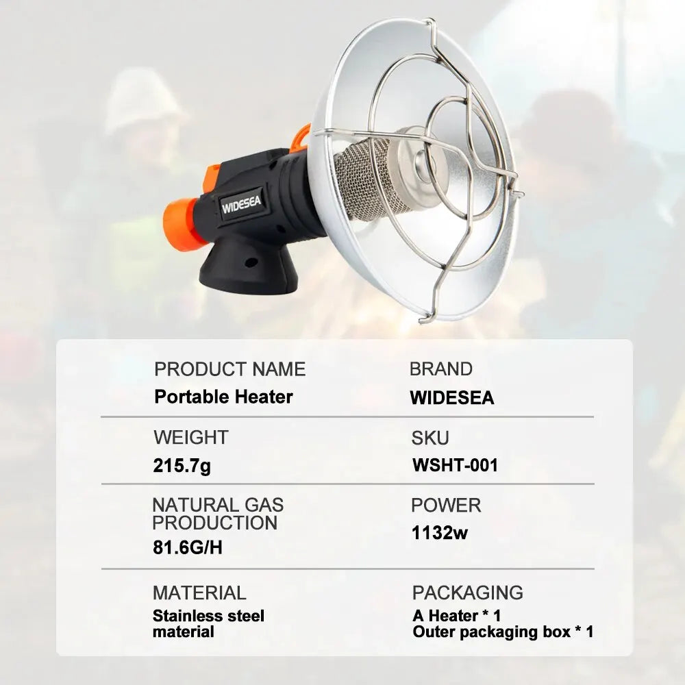 Widesea Portable Stainless Steel Camping Heater – Outdoor Gas Burner & Fireplace