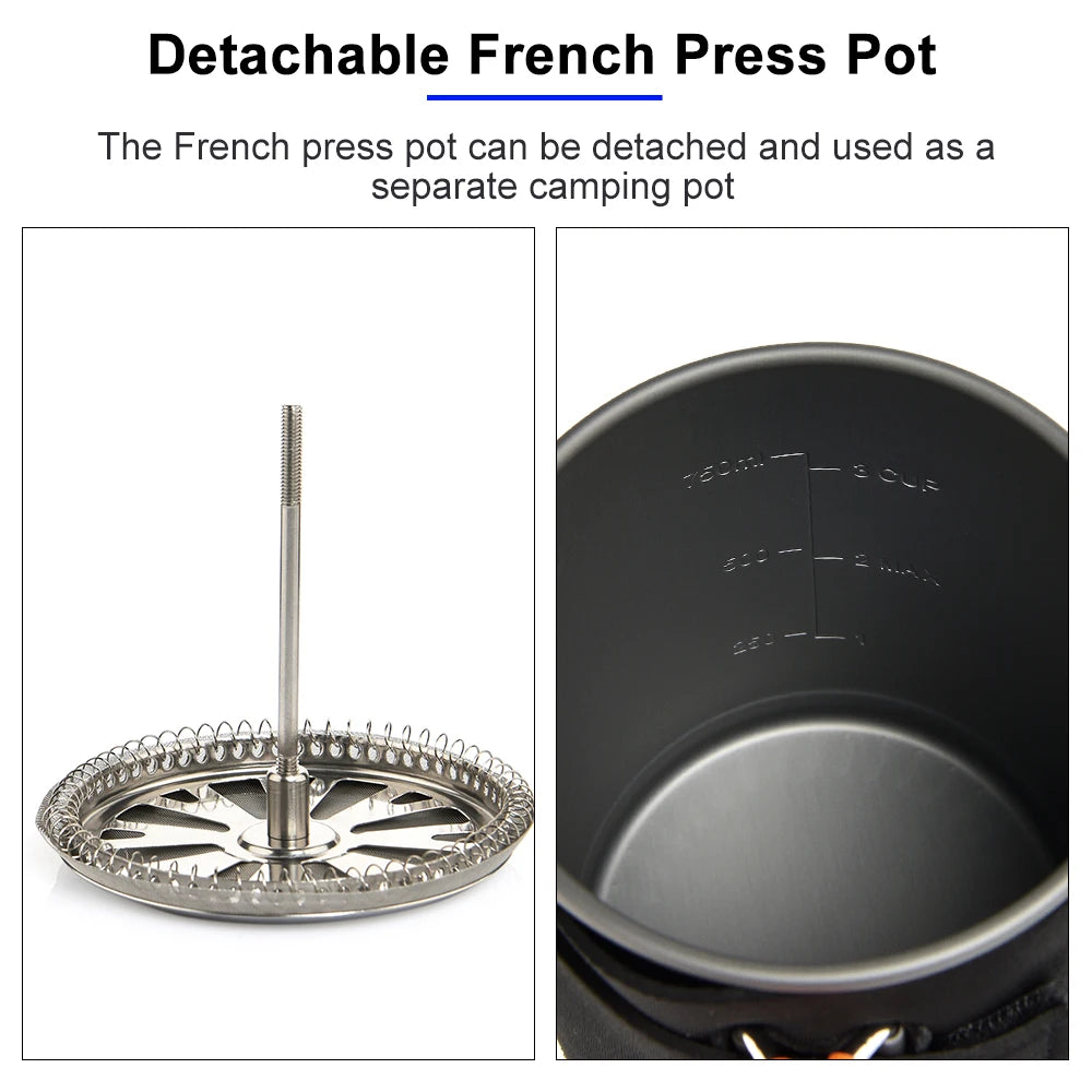 Widesea Camping Cooking System – Gas Stove with Heat Exchanger, Pot & Cup Set