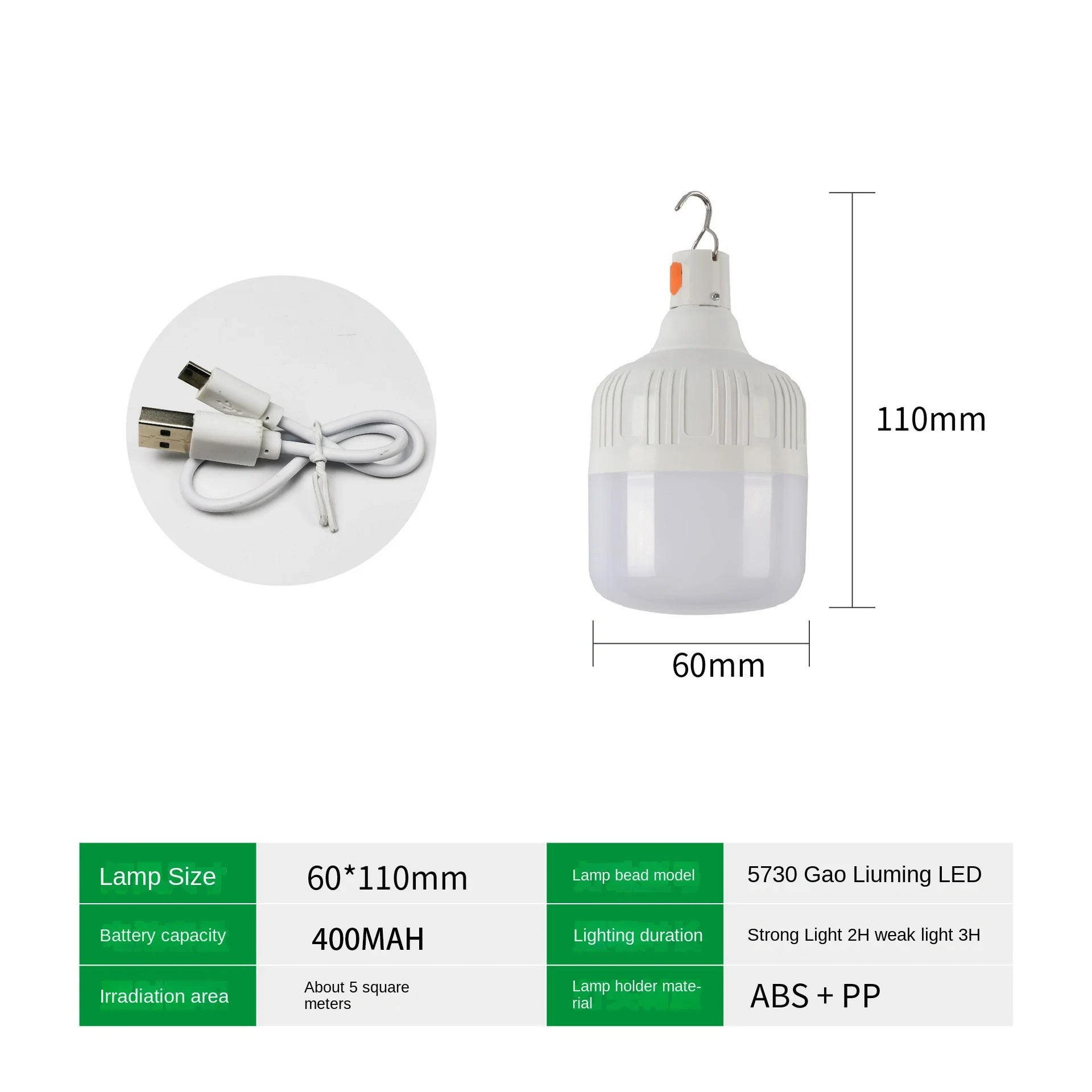 60W Rechargeable LED Emergency Lantern – Portable Outdoor Camping Light