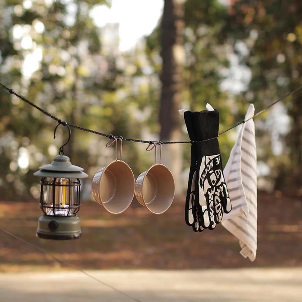 3M Adjustable Camping Clothesline with 12 Clips
