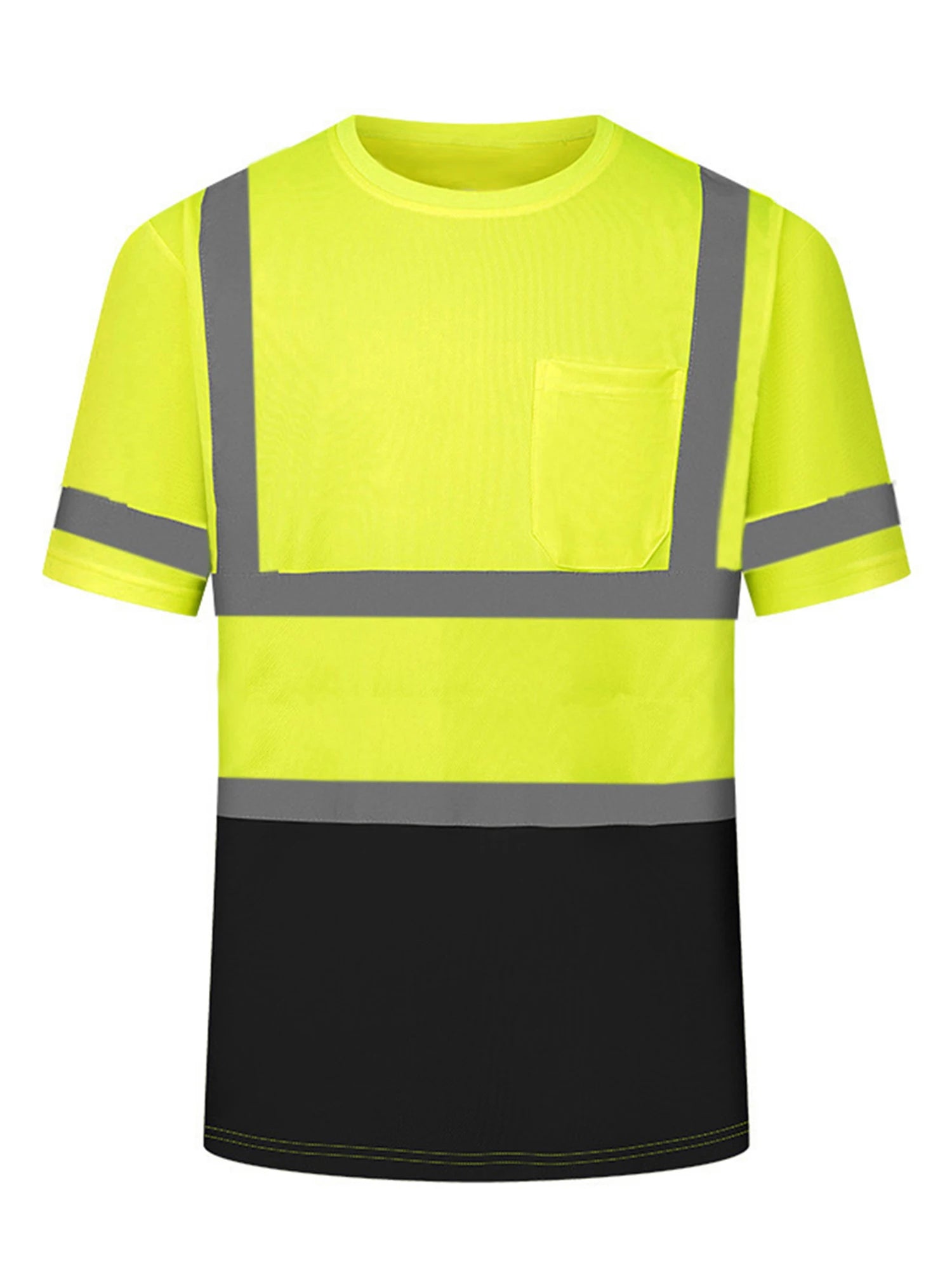 Men’s Hi-Vis Reflective Safety T-Shirt with Pocket