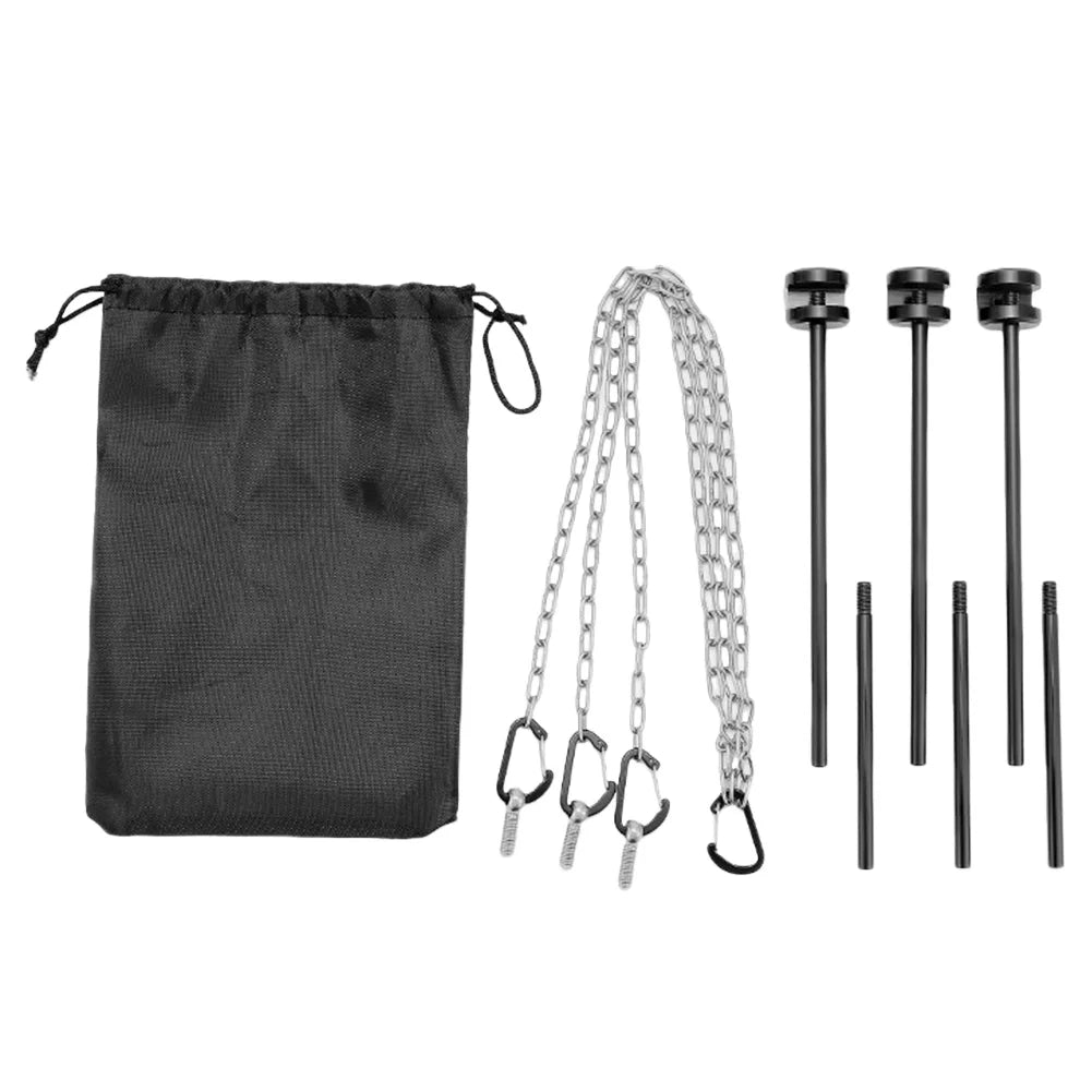 Portable Adjustable Triangular BBQ Grill Pot Rack with Chain