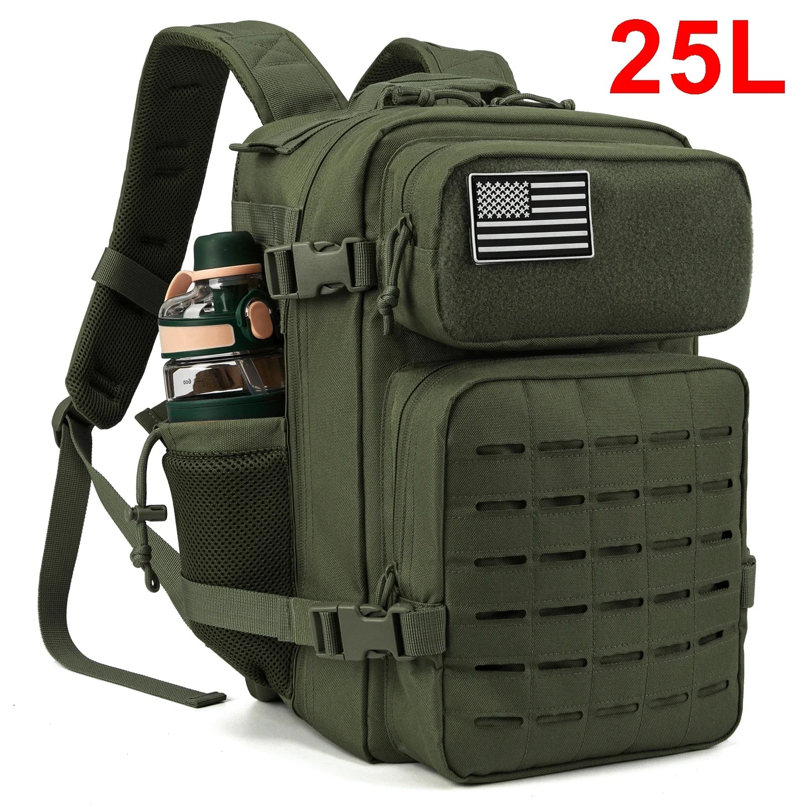 25L/45L Tactical Outdoor Survival Backpack with Bottle Holder
