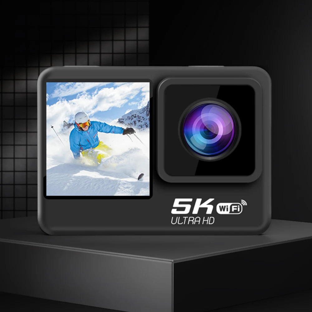 4K 60FPS Dual-Screen Action Camera with Remote